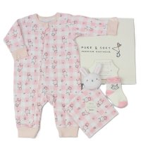 M15857: Baby Girls Bunny 4 Piece Mesh Bag Gift set (0-6 Months)